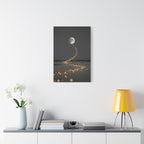 Moon Garden Wall Art - Minimal Firefly Path - Calm Modern Decor