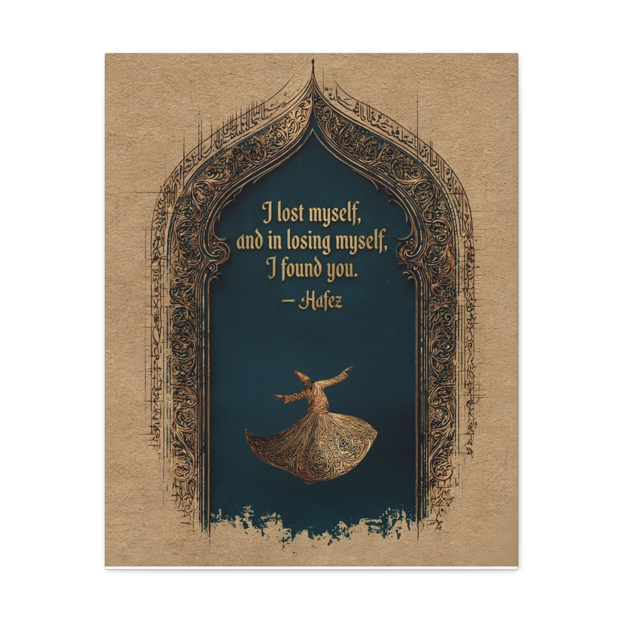 Sufi Quote Wall Art - Hafez Poetry Print with Whirling Dervish