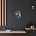 Large Rustic Indian Elephant Canvas: Moody Dark Academia Oil Painting for Living Room Statement Piece