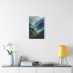 Mountain Wall Art - Misty Blue Green Landscape - Modern Calming Decor
