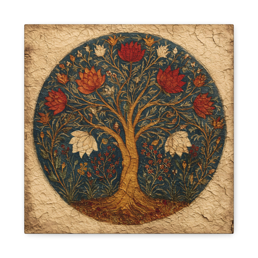 Tree of Life Wall Art - Symbolic Botanical Circle - Spiritual Nature Decor
