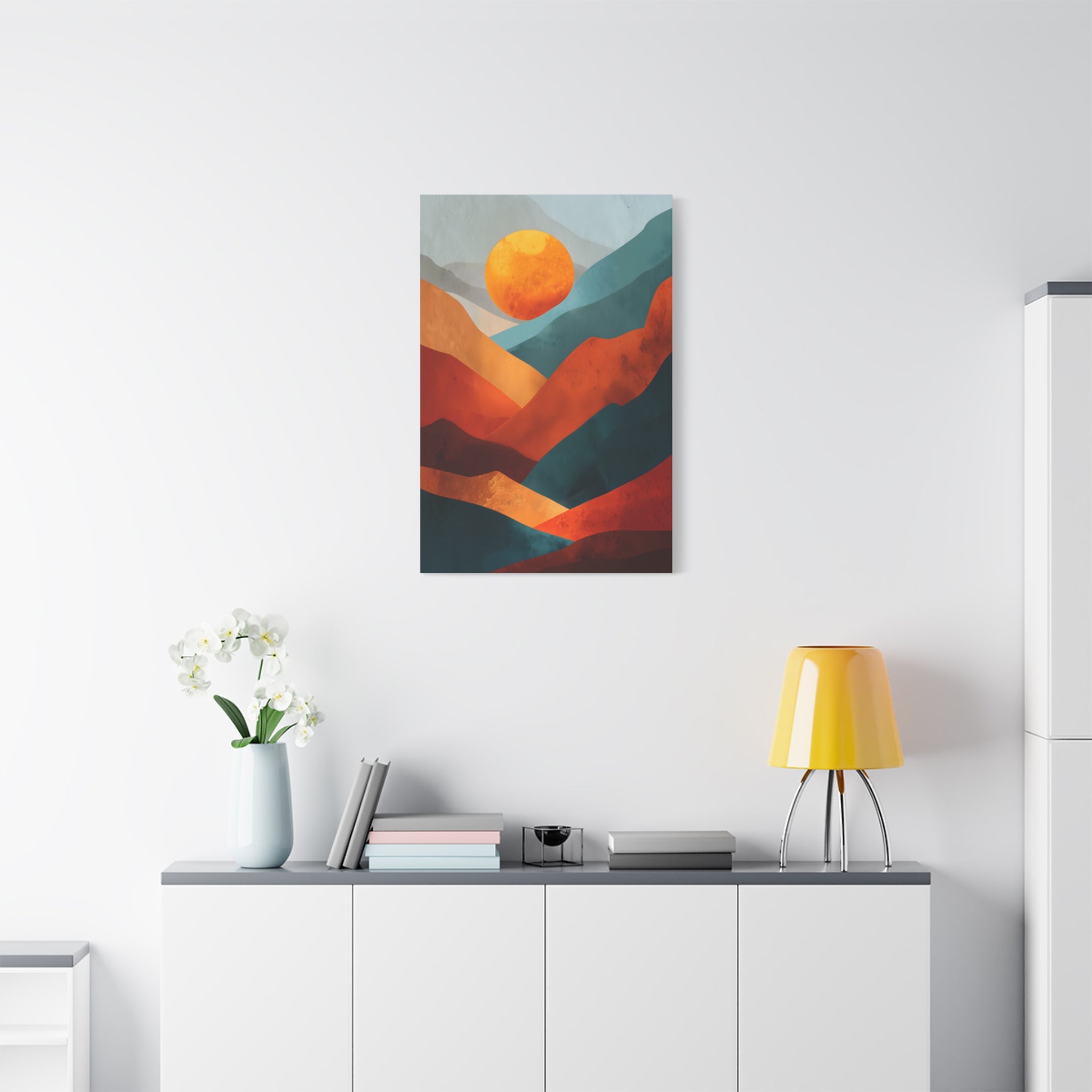Sunset Wall Art - Warm Earth Tone Mountain Landscape Print