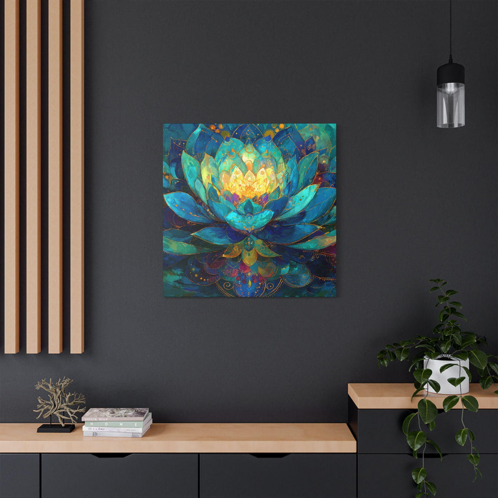 The Lotus Algorithm: Sacred Geometry vibrant Lotus Flower Print, Floral Artwork, Zen Gift, Meditation Art