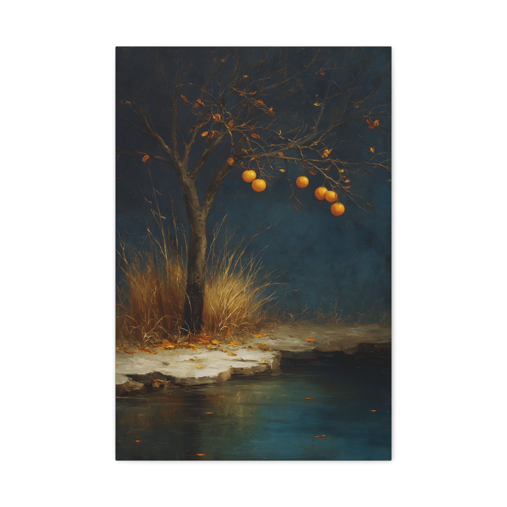 Golden Tree Wall Art - Symbolic Resilience Landscape - Calm Minimal Nature Decor