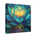 The Lotus Algorithm – Sacred Geometry Lotus Wall Art Print | Teal & Gold Spiritual Decor