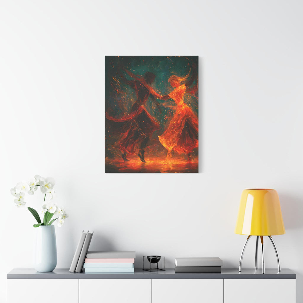 Passionate Salsa Dance Oil Painting – Abstract Couple Canvas Wall Art