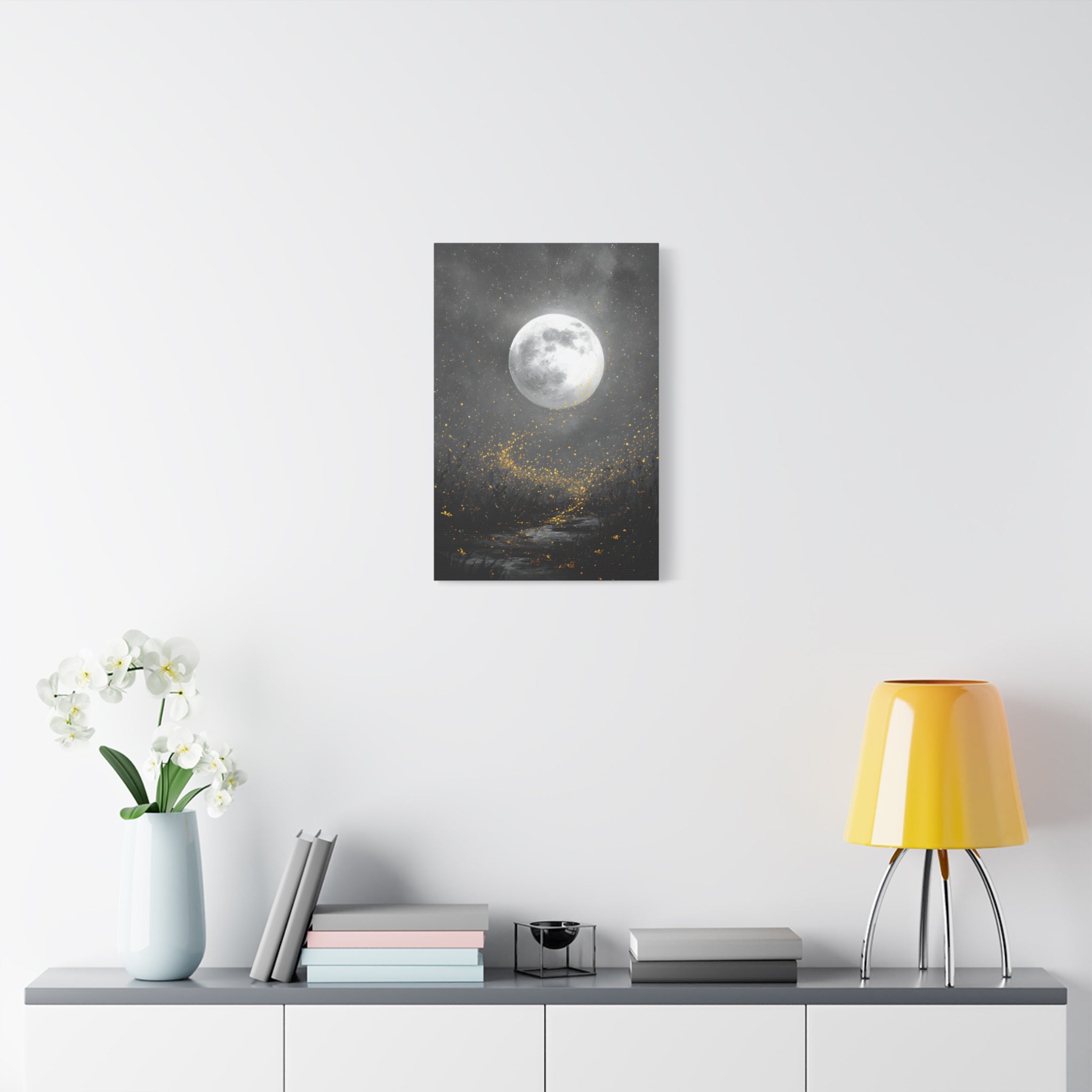 Moon Garden Wall Art - Firefly Path Print - Calm Modern Decor