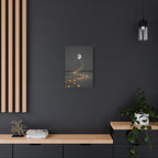 Moon Garden Wall Art - Minimal Firefly Path - Calm Modern Decor