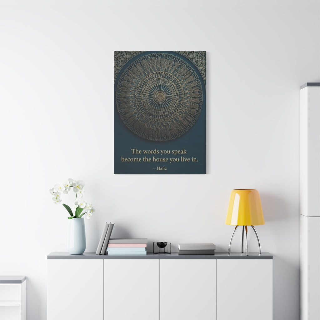 Hafiz Sufi Quote Wall Art - Spiritual Poetry Print with Sacred Geometry