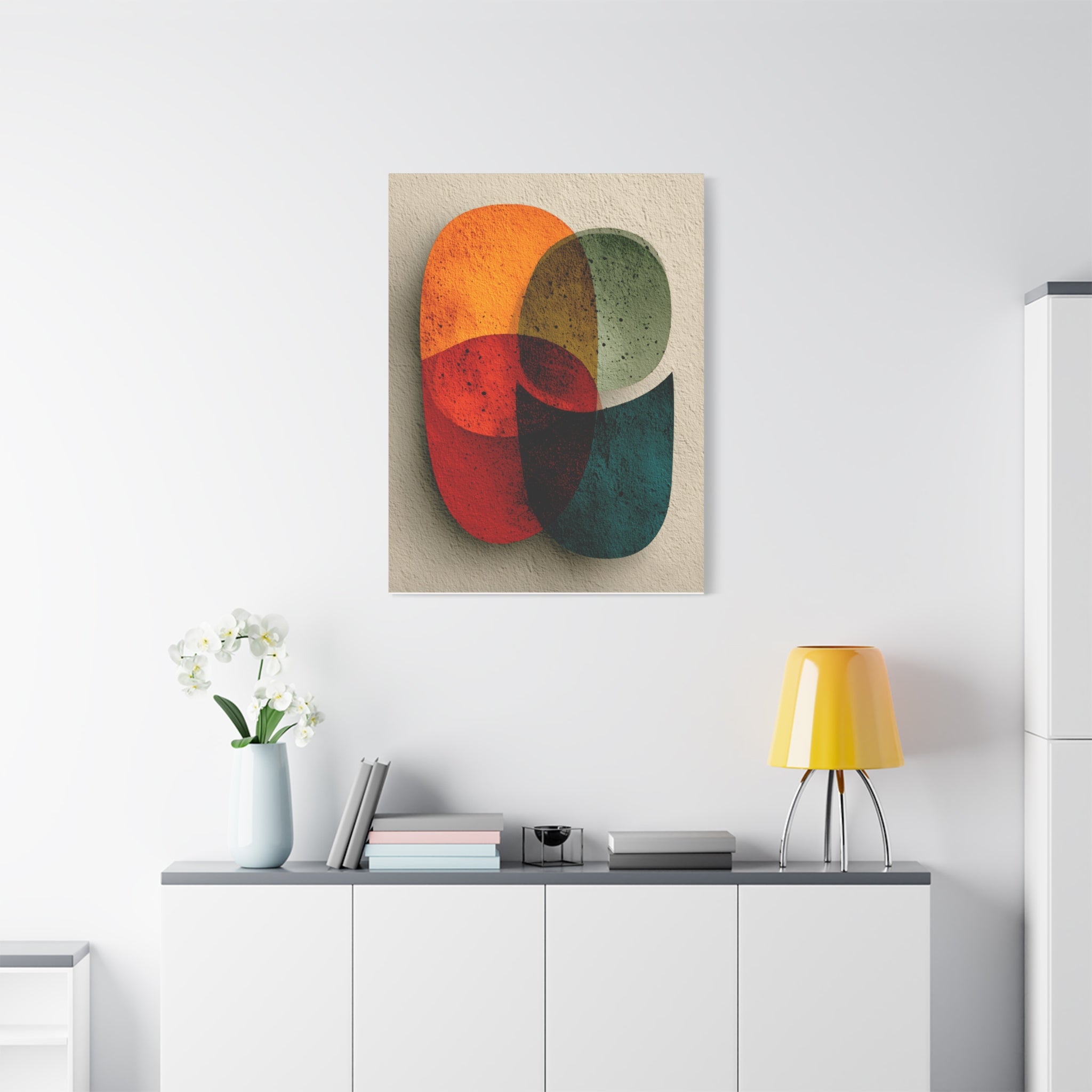Abstract Geometric Romantic  Wall Art - Symbolic Modern Love Print - Minimal Living Room Decor