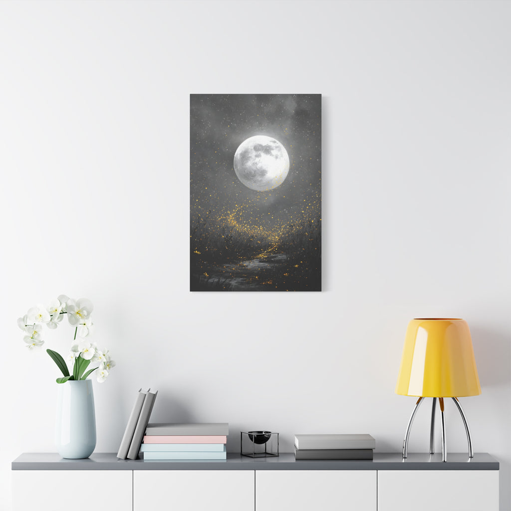 Moon Garden Wall Art - Firefly Path Print - Calm Modern Decor