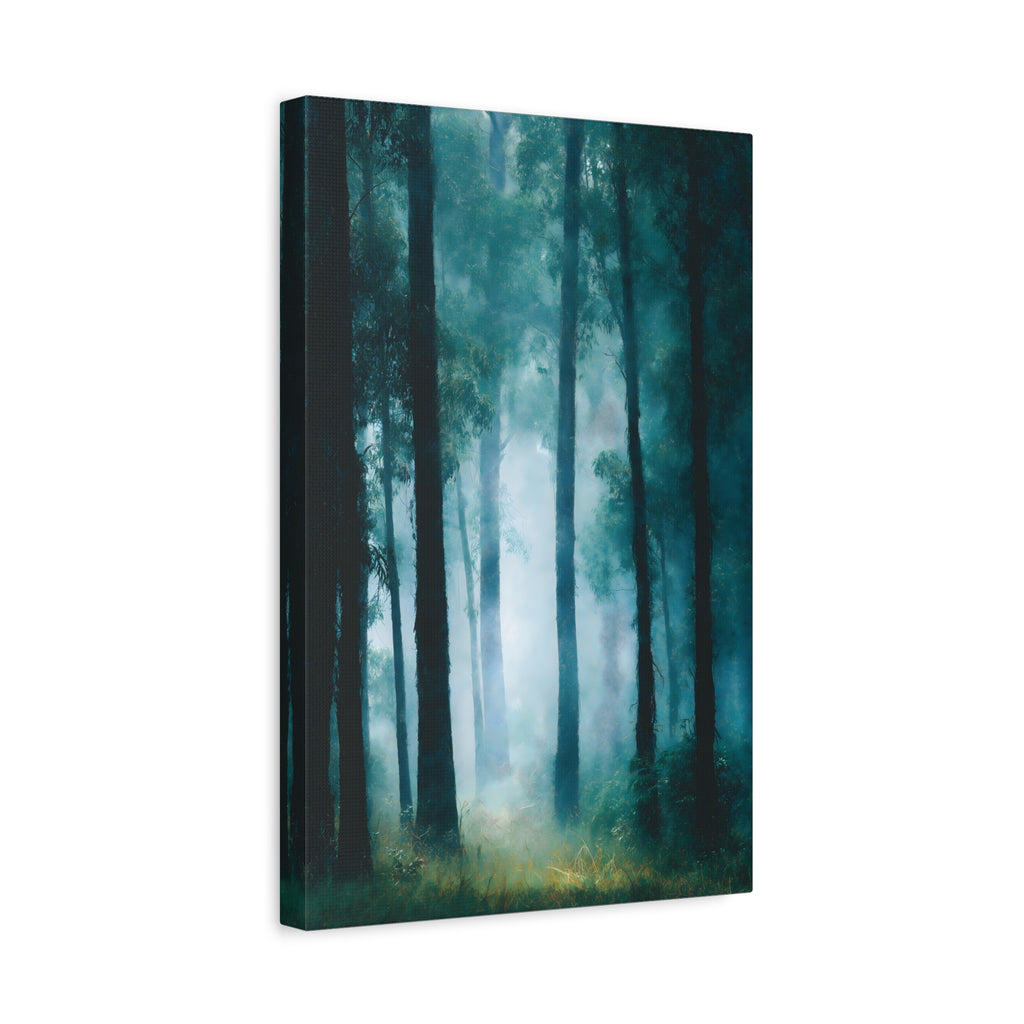 Fog Forest Wall Art - Tall Trees in Mist - Calm Modern Nature Decor