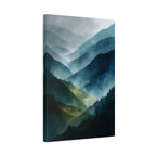 Mountain Wall Art - Misty Blue Green Landscape - Modern Calming Decor