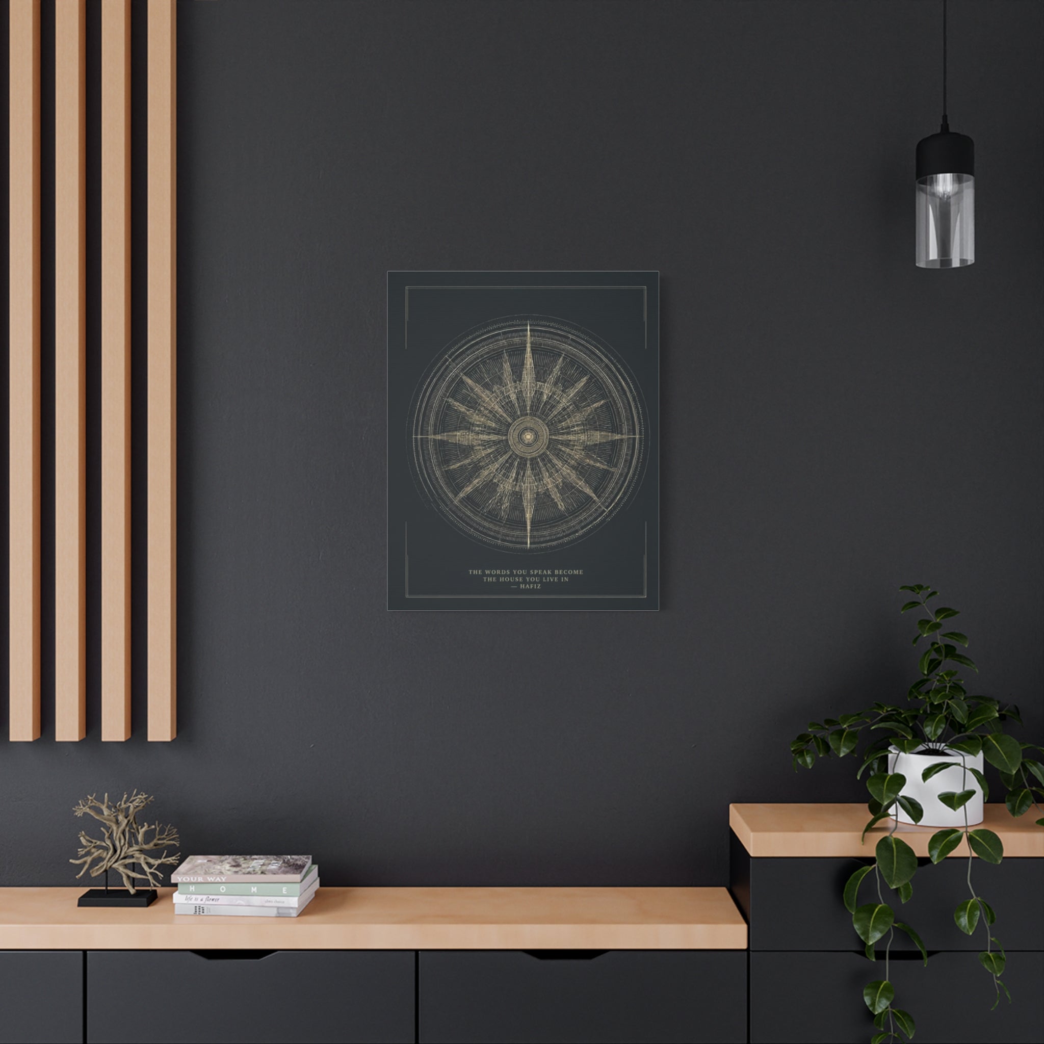 Hafiz Quote Wall Art - Sacred Geometry Spiritual Print for Meditation Space