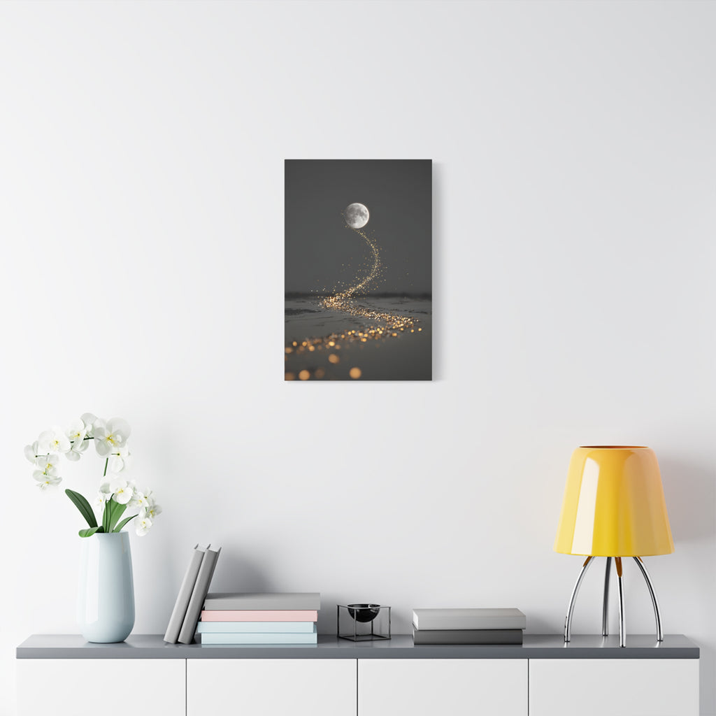 Moon Garden Wall Art - Minimal Firefly Path - Calm Modern Decor