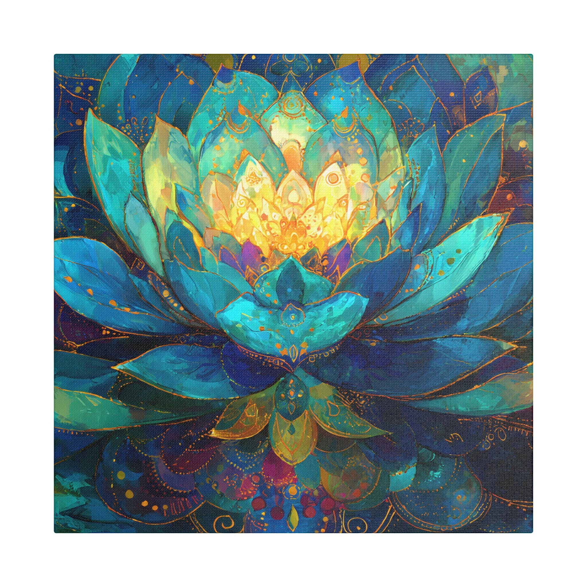 The Lotus Algorithm: Sacred Geometry vibrant Lotus Flower Print, Floral Artwork, Zen Gift, Meditation Art