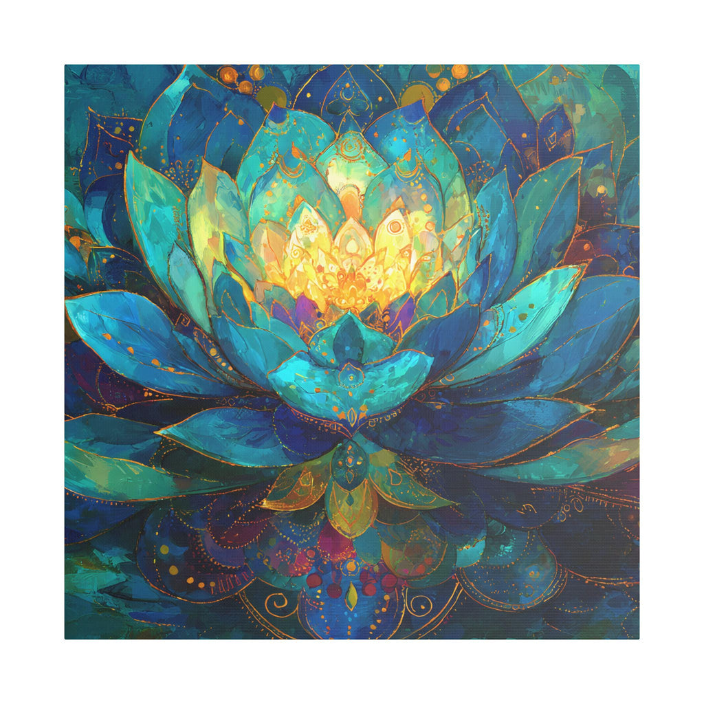 The Lotus Algorithm: Sacred Geometry vibrant Lotus Flower Print, Floral Artwork, Zen Gift, Meditation Art