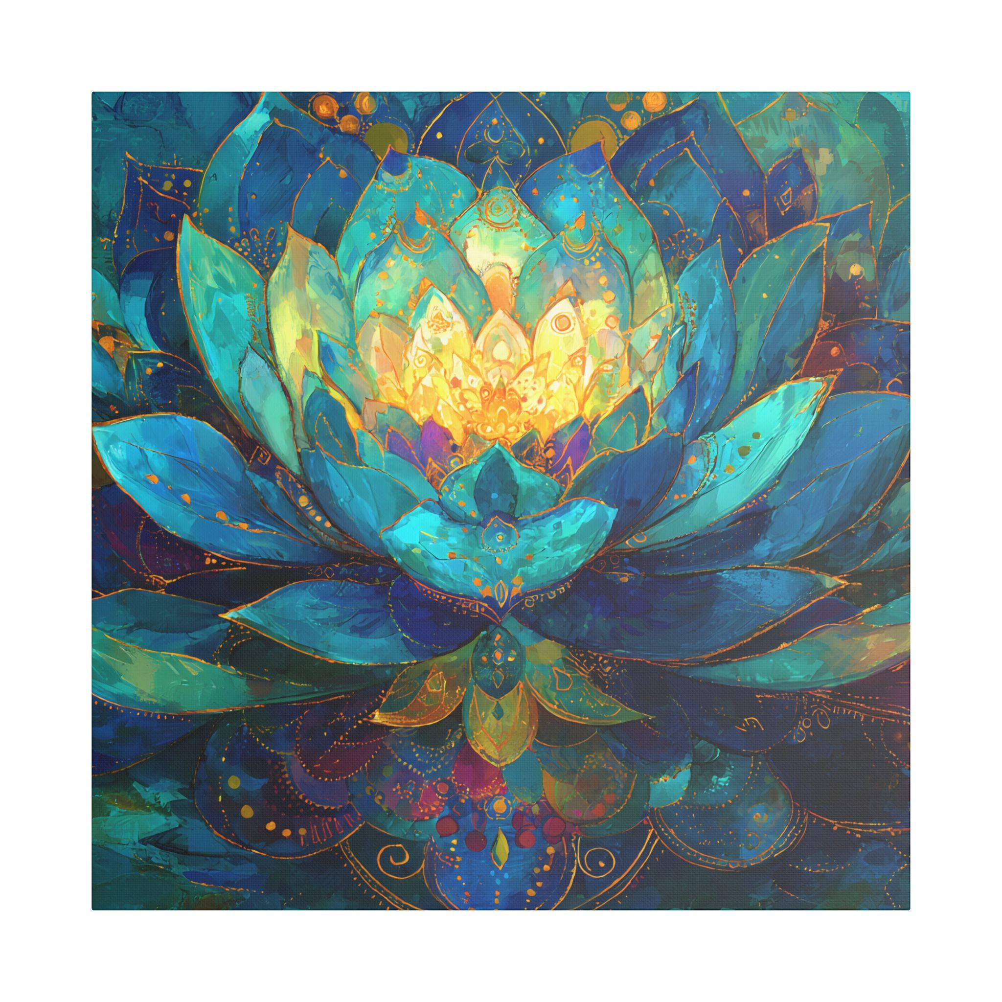 The Lotus Algorithm: Sacred Geometry vibrant Lotus Flower Print, Floral Artwork, Zen Gift, Meditation Art