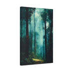 Forest Wall Art - Misty Green Woodland Landscape - Calming Nature Decor