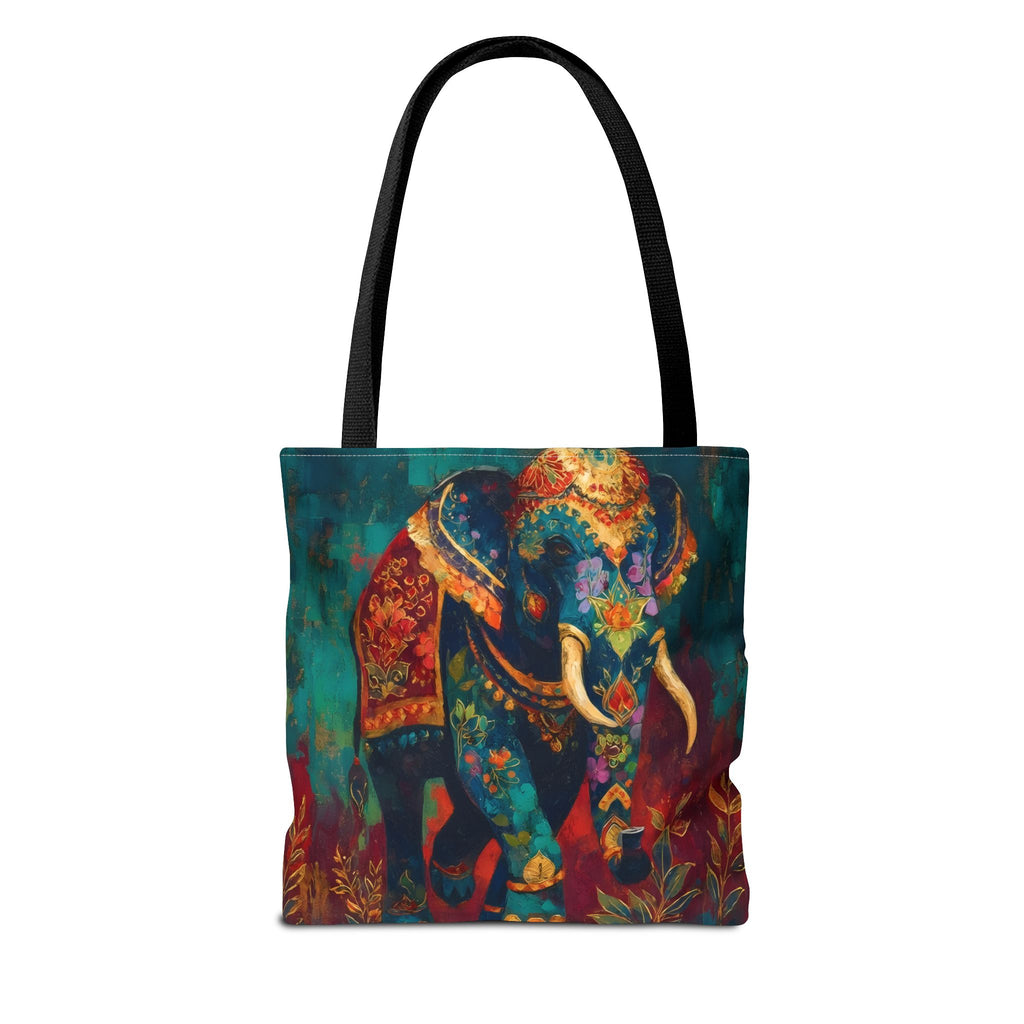 Majestic Indian Elephant - Gold & Emerald Gouache Tote Bag