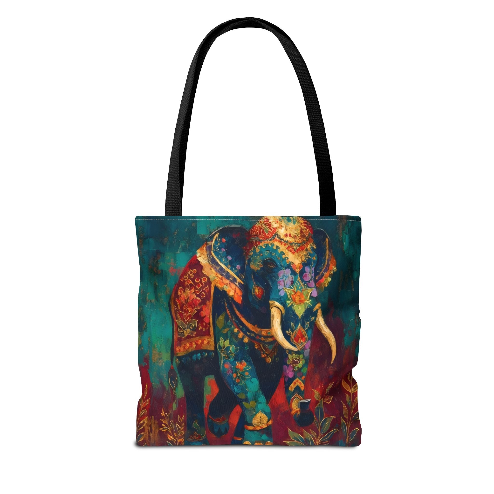 Majestic Indian Elephant - Gold & Emerald Gouache Tote Bag