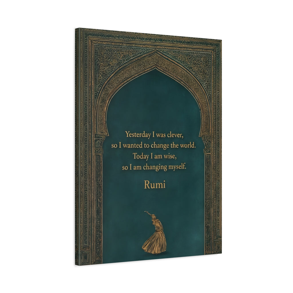 Sufi Wall Art - Rumi Quote Spiritual Arch Print for Meditation & Mindful Decor