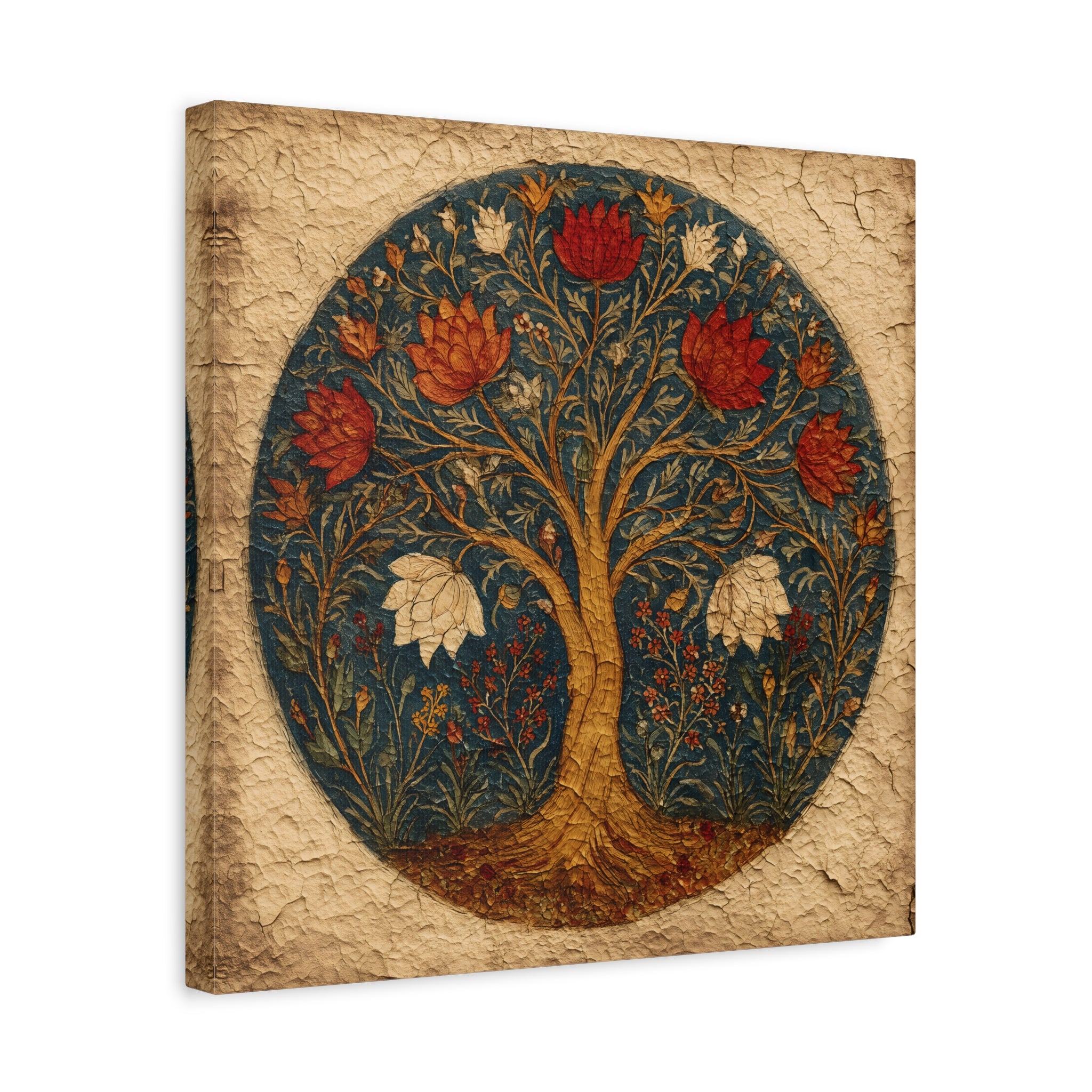 Tree of Life Wall Art - Symbolic Botanical Circle - Spiritual Nature Decor