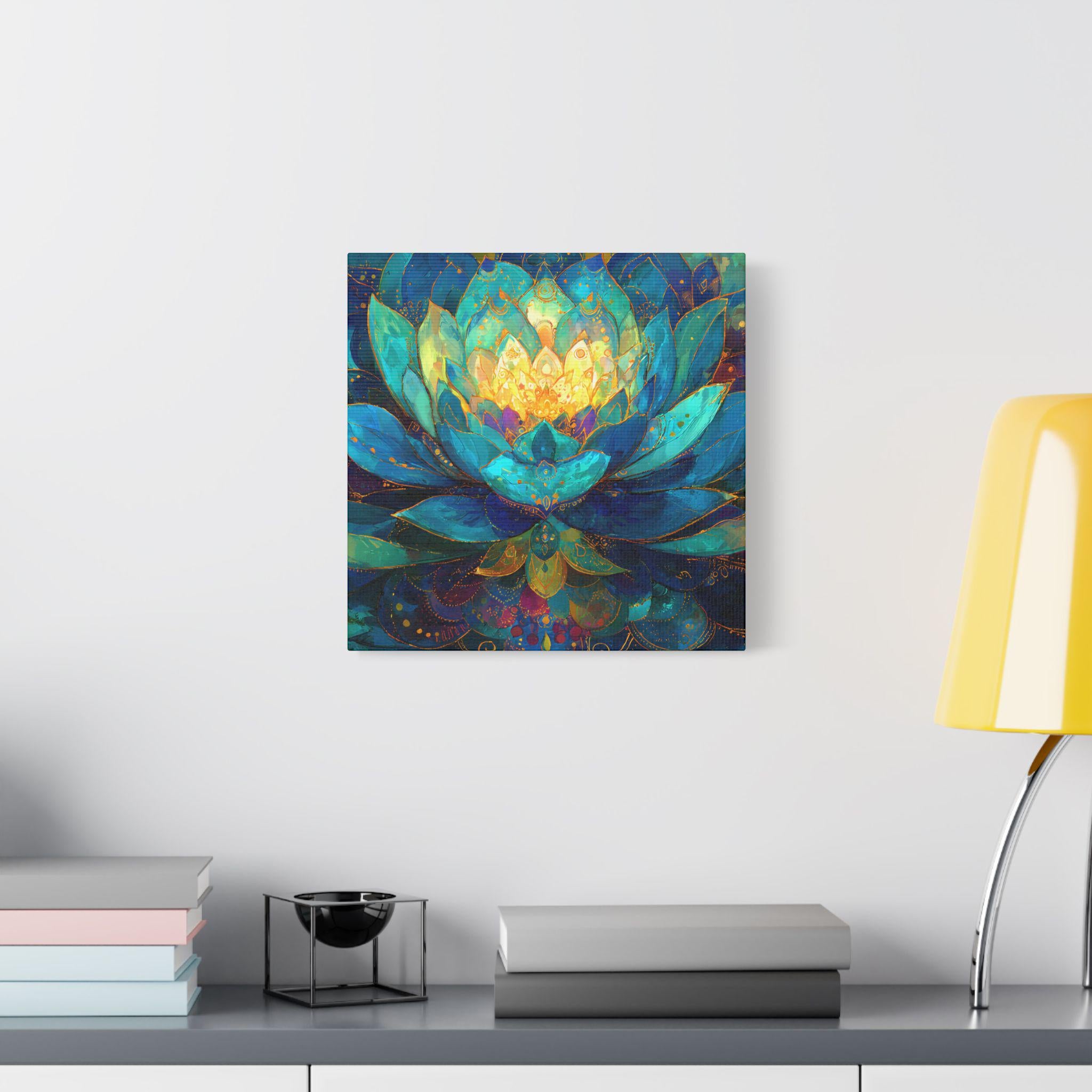 The Lotus Algorithm: Sacred Geometry vibrant Lotus Flower Print, Floral Artwork, Zen Gift, Meditation Art