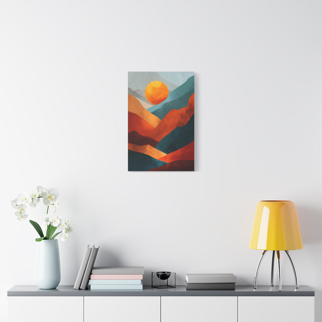 Sunset Wall Art - Warm Earth Tone Mountain Landscape Print