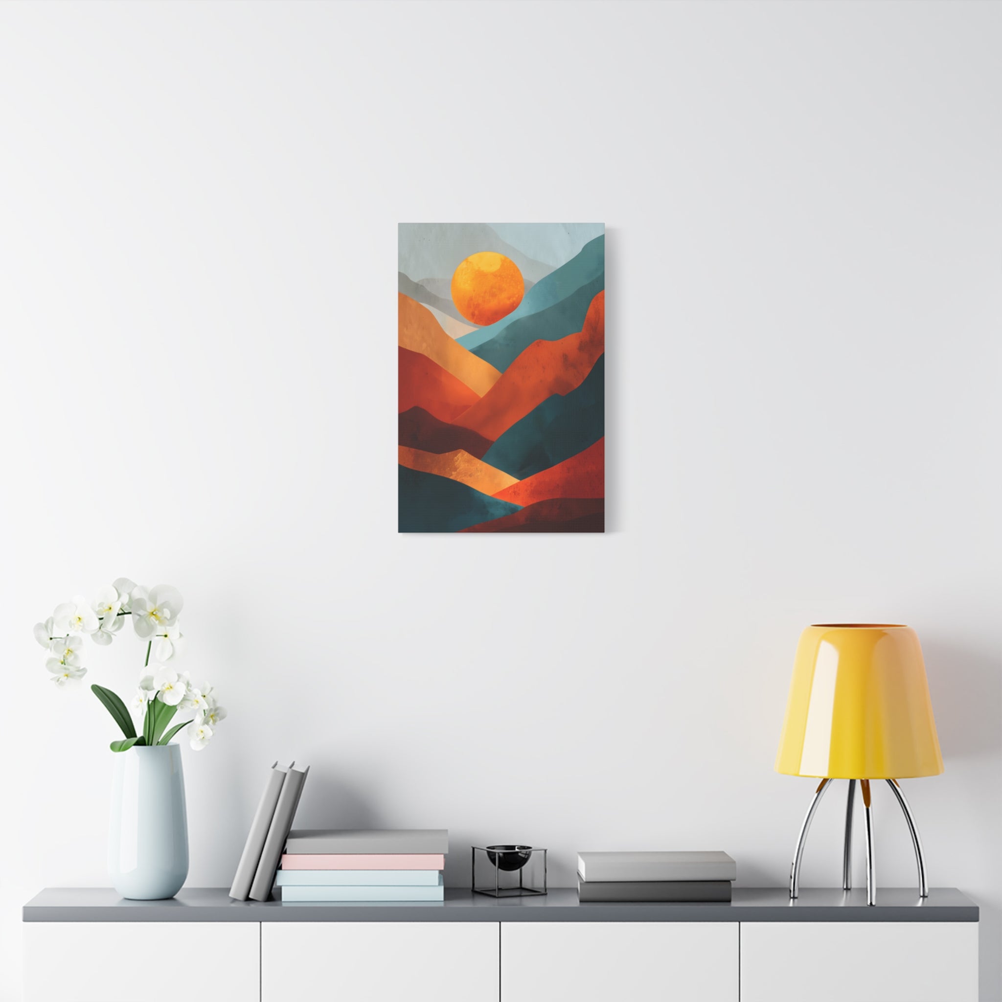 Sunset Wall Art - Warm Earth Tone Mountain Landscape Print