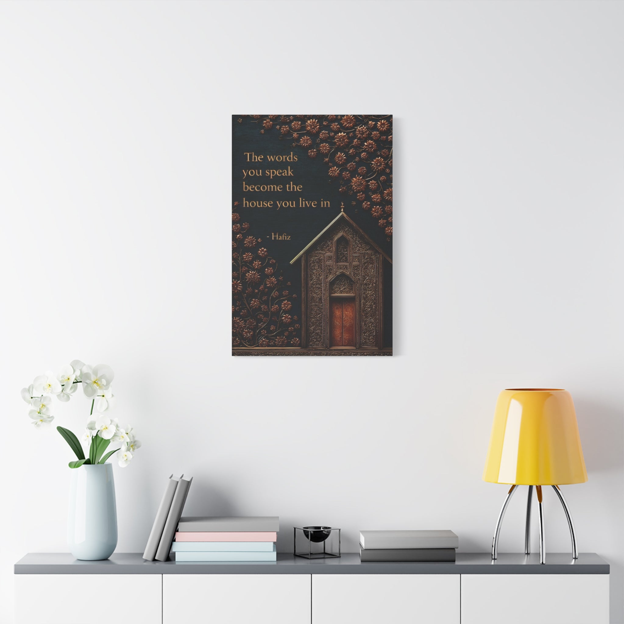 Hafiz Quote Wall Art Print - Persian Door & Floral Poetry Poster - Spiritual Home Decor Gift