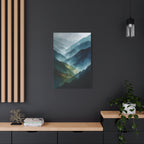 Mountain Wall Art - Misty Blue Green Landscape - Modern Calming Decor
