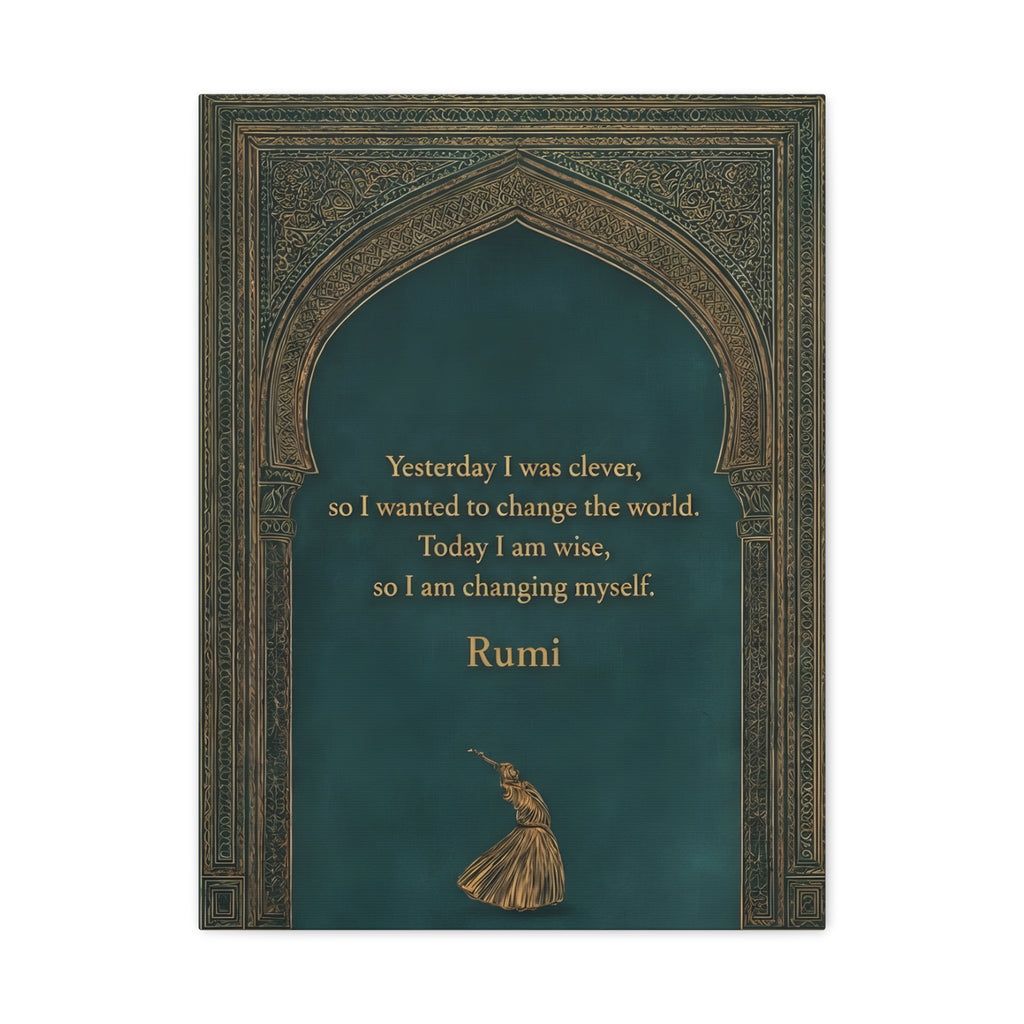 Sufi Wall Art - Rumi Quote Spiritual Arch Print for Meditation & Mindful Decor