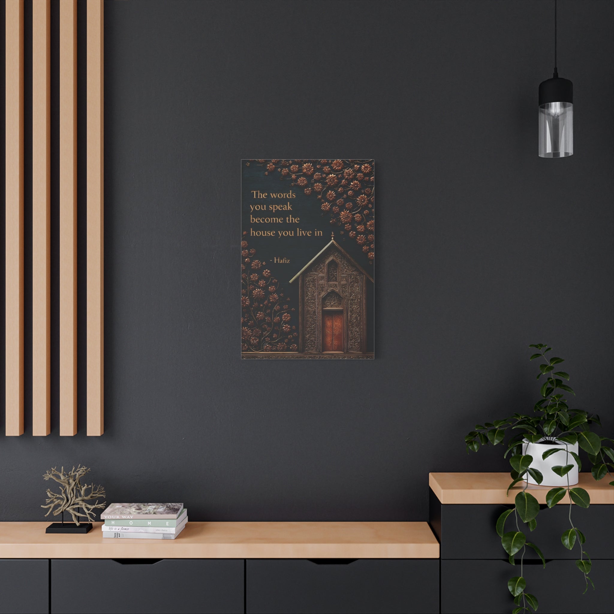 Hafiz Quote Wall Art Print - Persian Door & Floral Poetry Poster - Spiritual Home Decor Gift