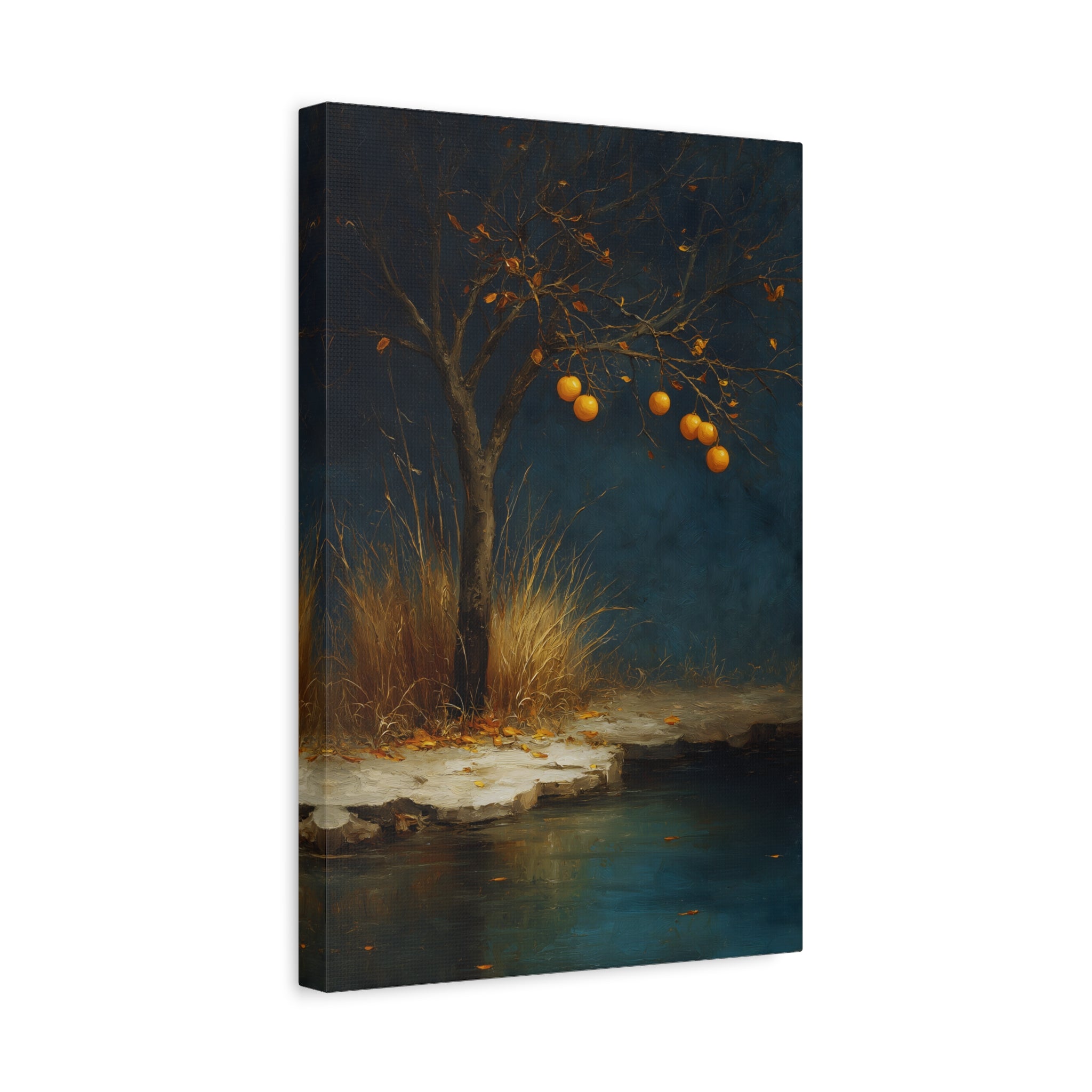 Golden Tree Wall Art - Symbolic Resilience Landscape - Calm Minimal Nature Decor