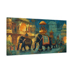 Mughal Elephant Art Print - Royal Indian Palace Procession - Statement Cultural Wall Decor