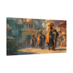 Royal Elephant Wall Art - Mughal Palace Procession Painting - Luxury Cultural Statement Decor