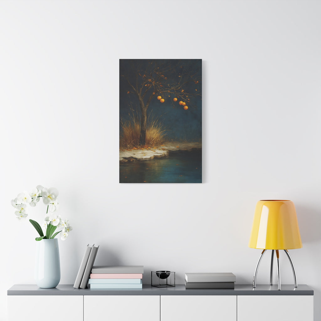 Golden Tree Wall Art - Symbolic Resilience Landscape - Calm Minimal Nature Decor