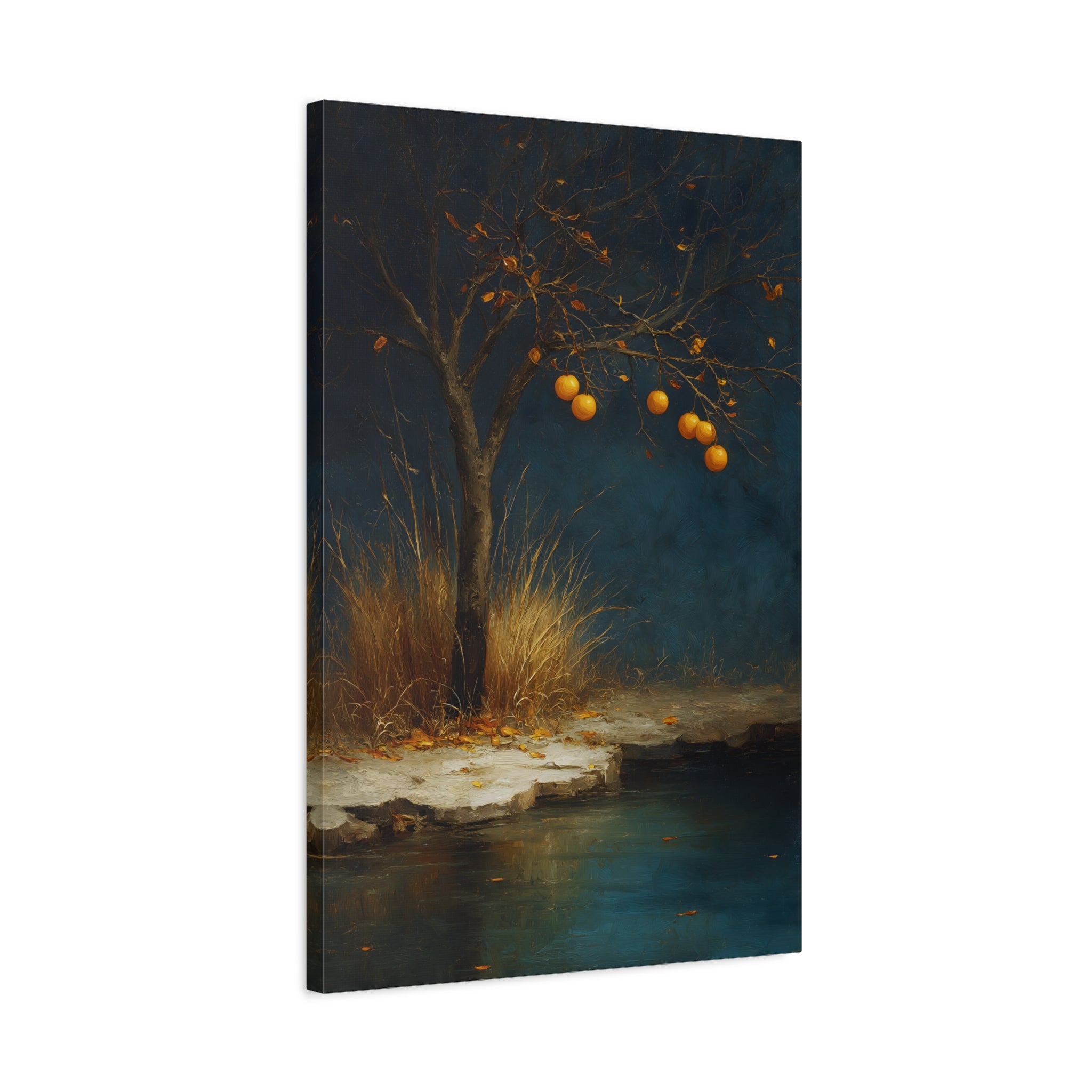 Golden Tree Wall Art - Symbolic Resilience Landscape - Calm Minimal Nature Decor