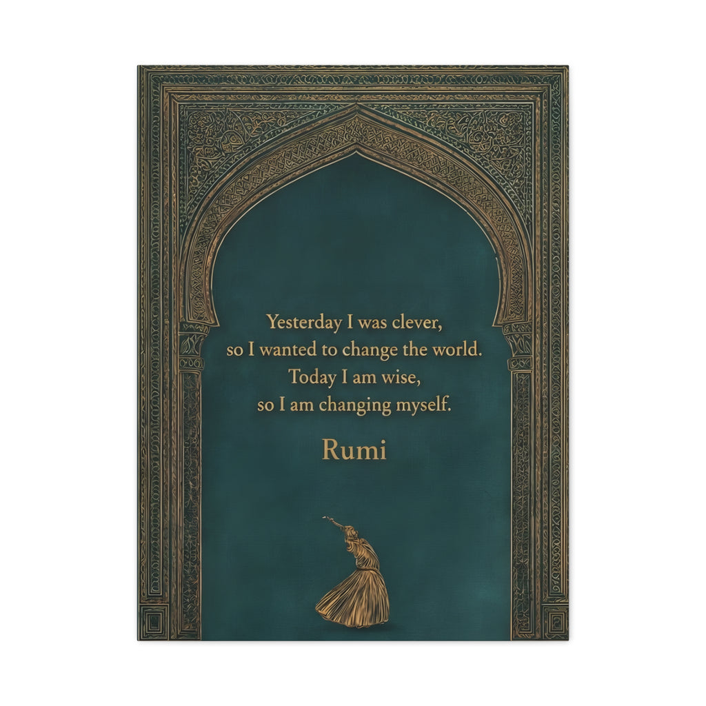 Sufi Wall Art - Rumi Quote Spiritual Arch Print for Meditation & Mindful Decor