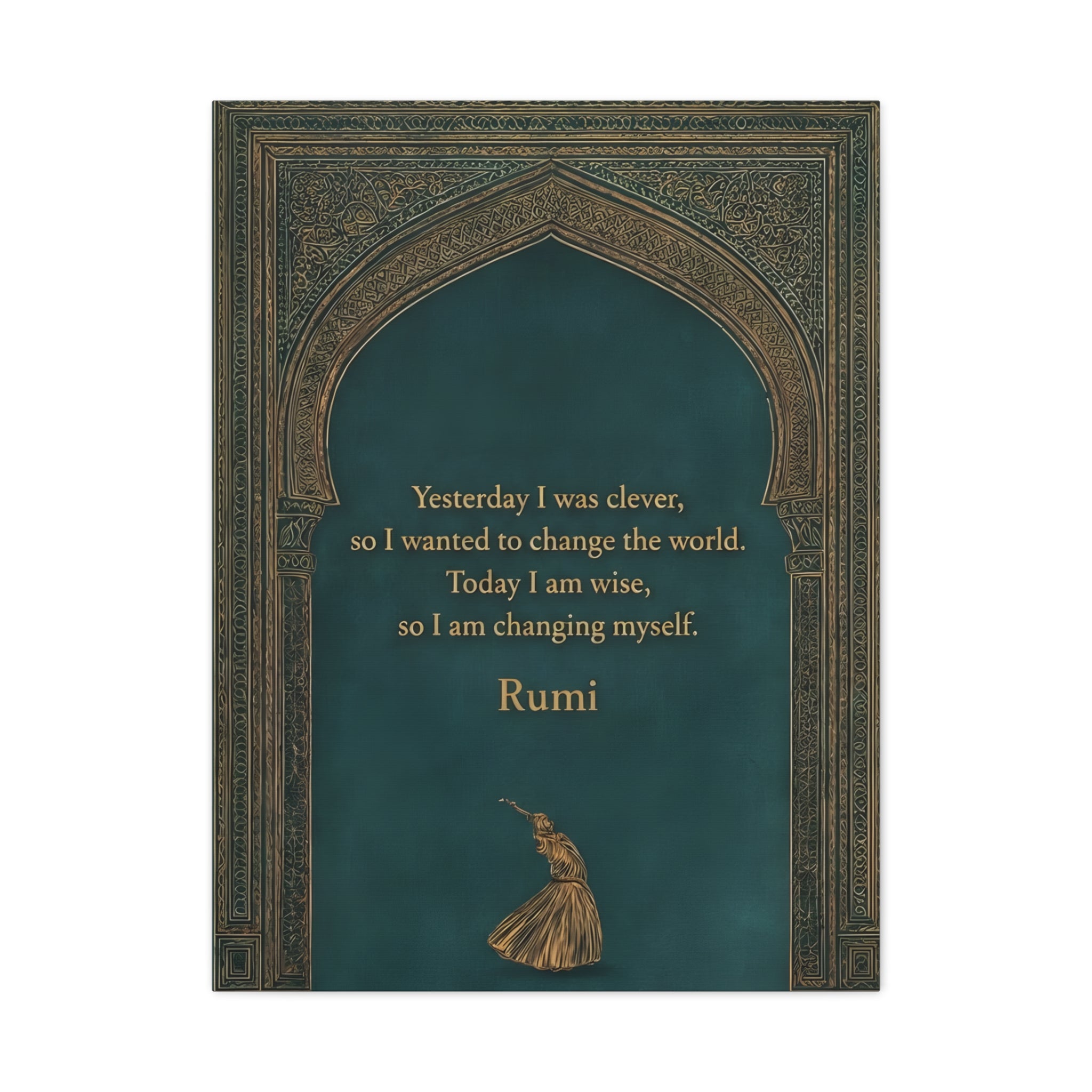 Sufi Wall Art - Rumi Quote Spiritual Arch Print for Meditation & Mindful Decor