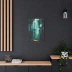 Misty Forest Wall Art - Tall Trees Green Nature Print - Calm Woodland Decor