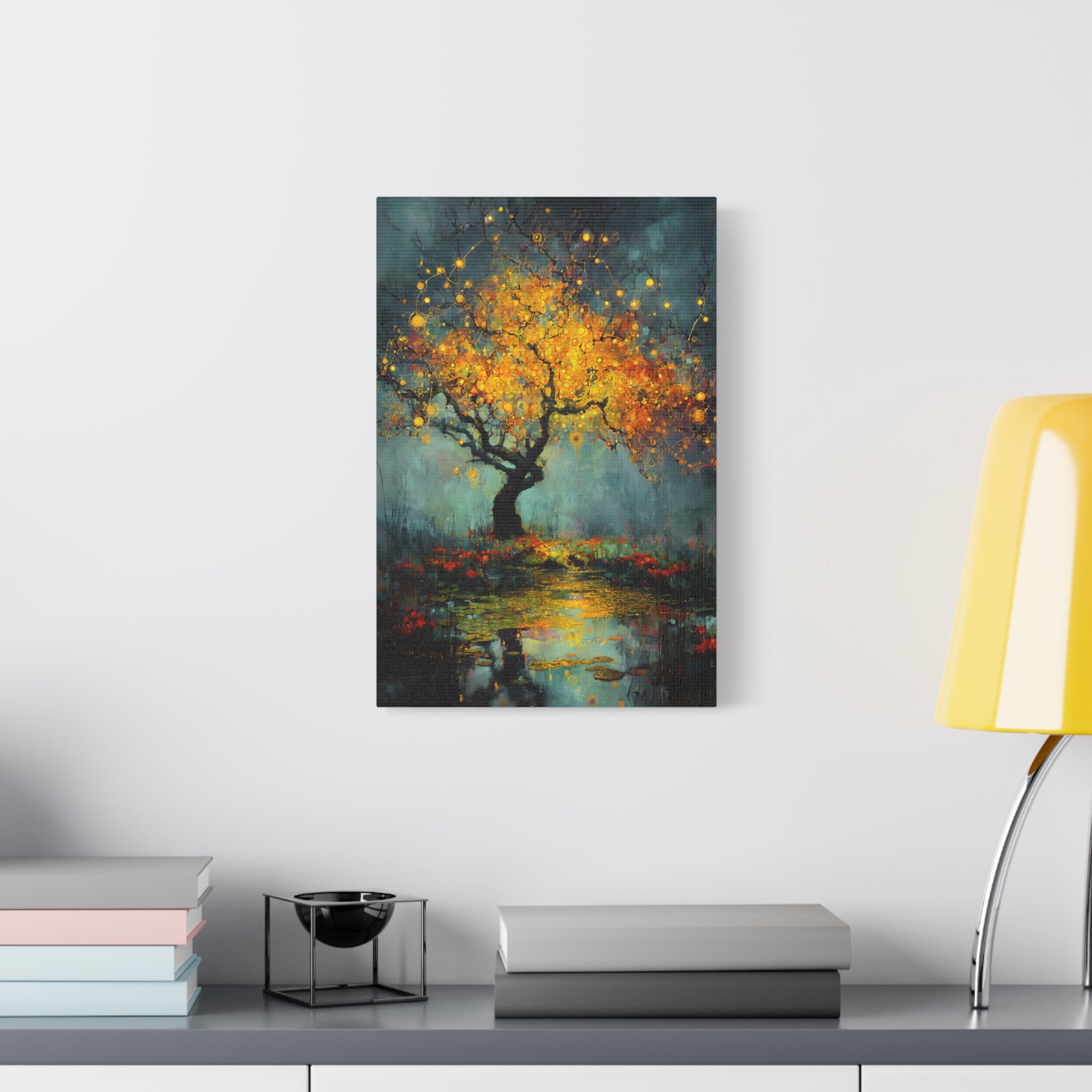 Twilight Orchard Golden Tree of Life Canvas