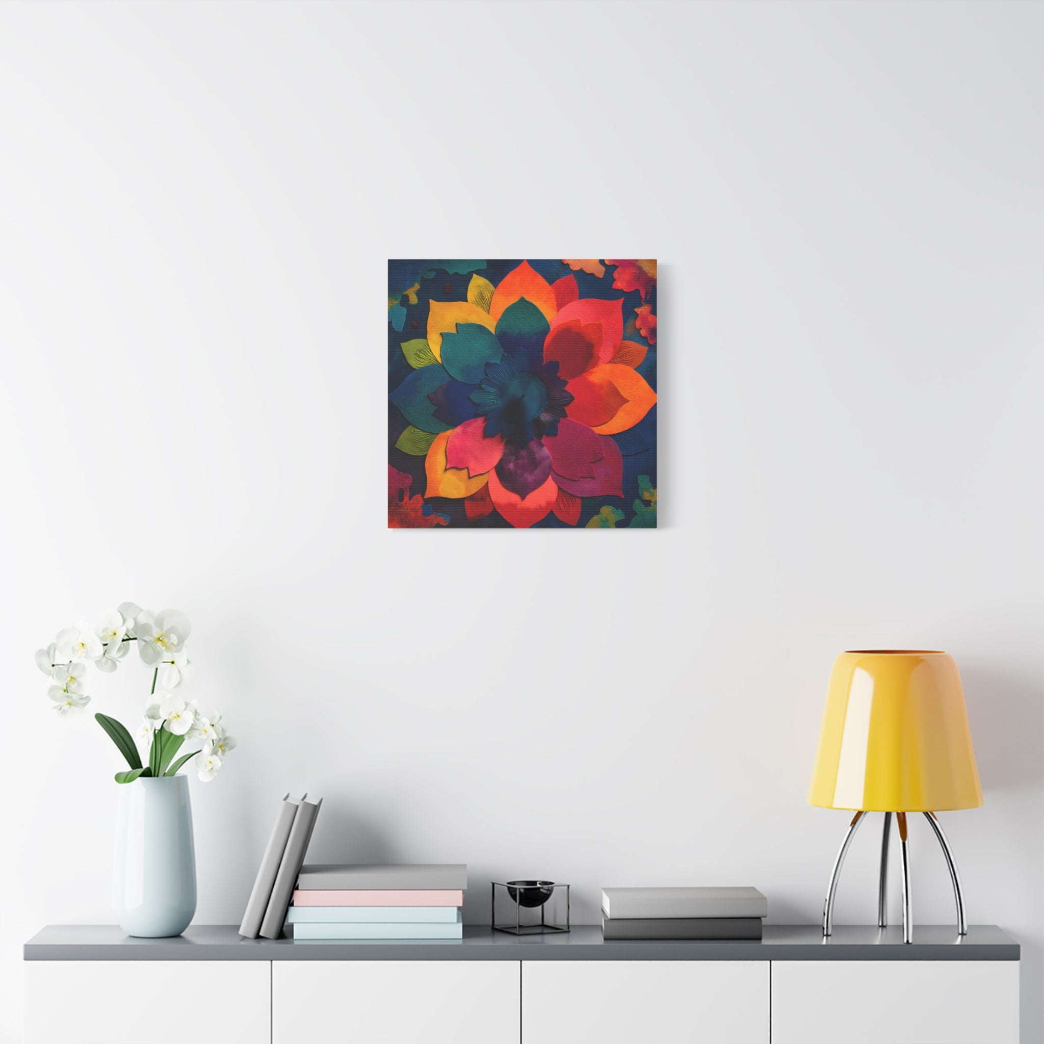 Spectrum Lotus | Lotus Wall Art Colorful Mandala Painting Symbolizing Inner Growth