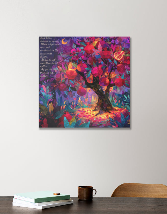 Pomegranate Tree Rumi Quote Art Print