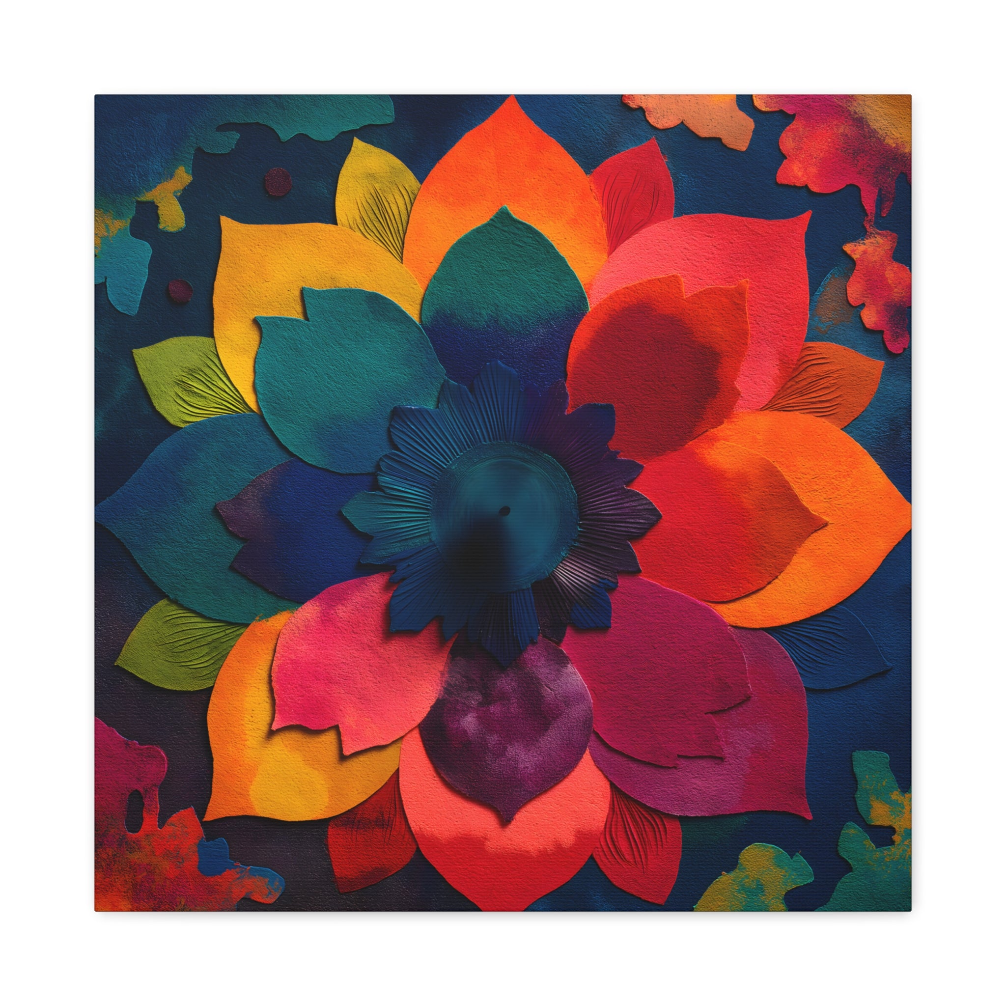 Spectrum Lotus | Lotus Wall Art Colorful Mandala Painting Symbolizing Inner Growth