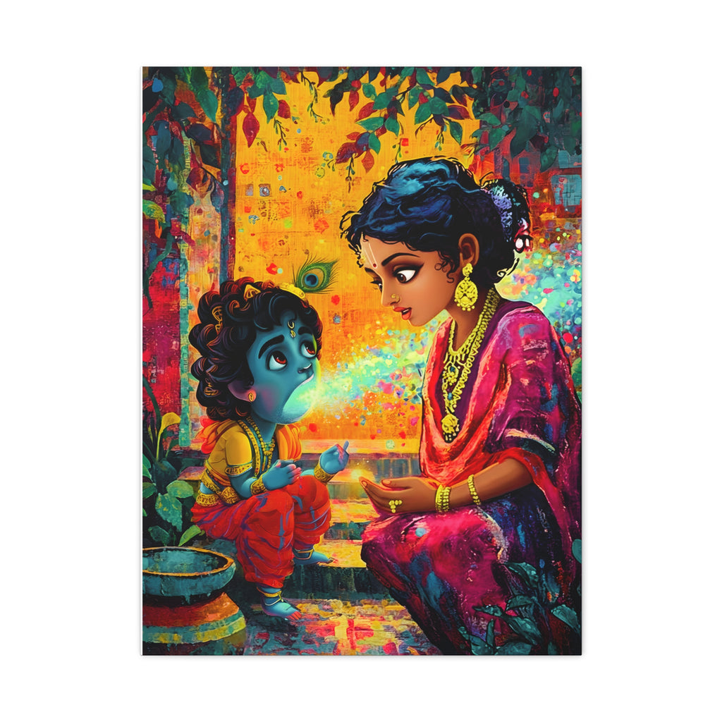 Baby Krishna and Yashoda Universe in Mouth Wall Art