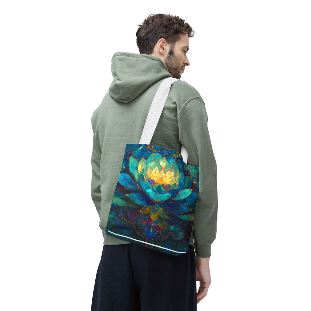 Vibrant Lotus Tote Bag – Eco-Friendly 100% Cotton Shoulder Bag