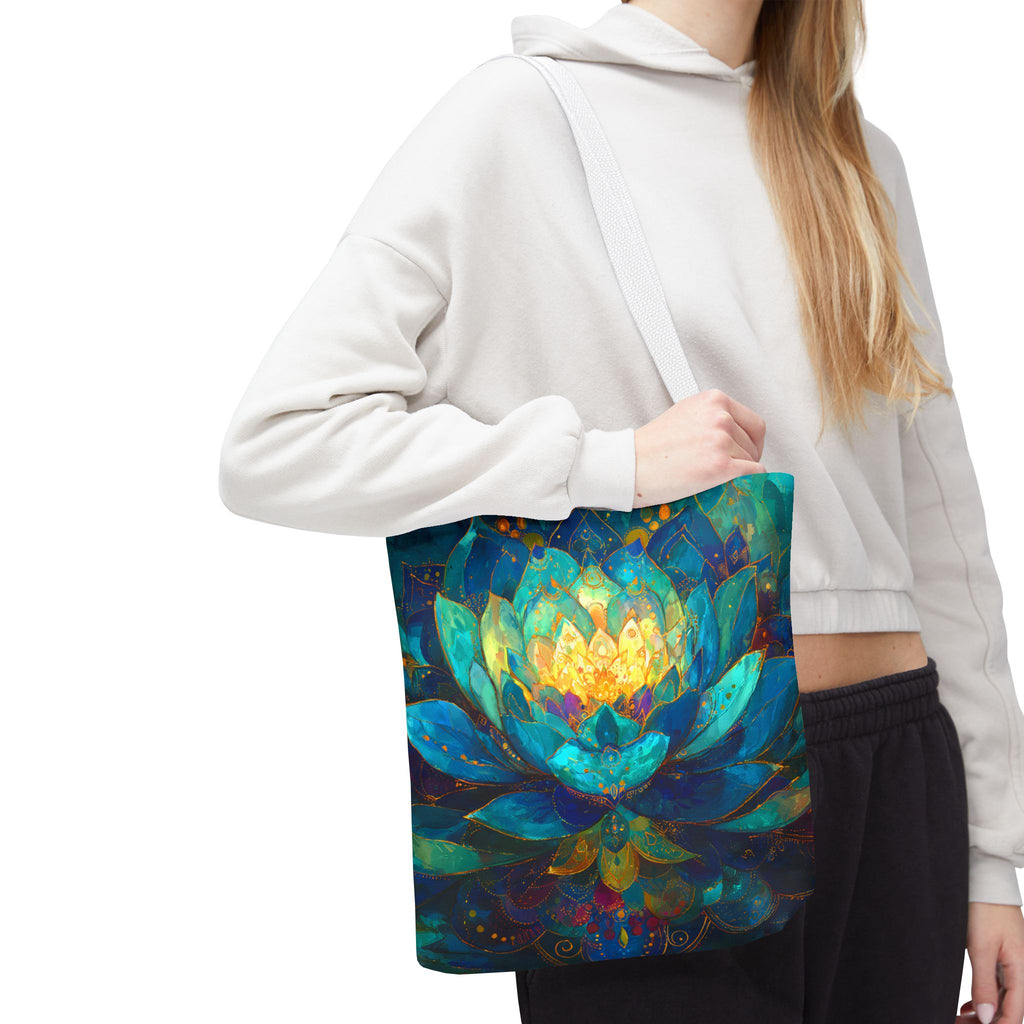 Vibrant Lotus Tote Bag – Eco-Friendly 100% Cotton Shoulder Bag
