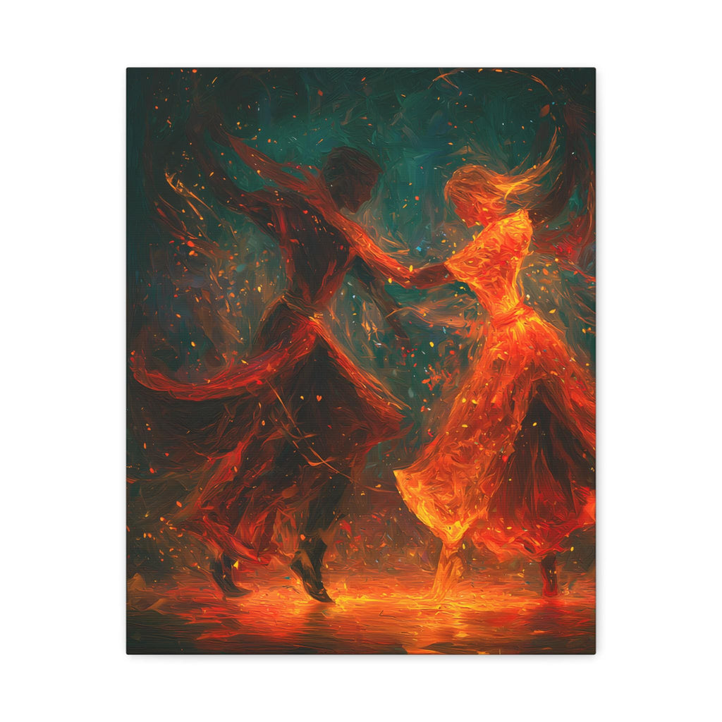 Passionate Salsa Dance Oil Painting – Abstract Couple Canvas Wall Art